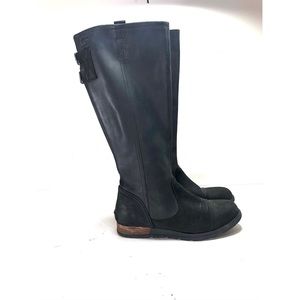 Sorel thigh high black leather boots sz 8.5
